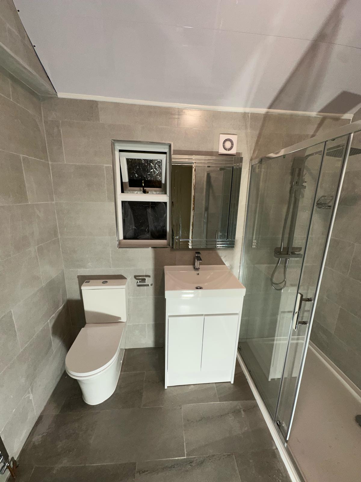 Completed bathroom in a loft conversion